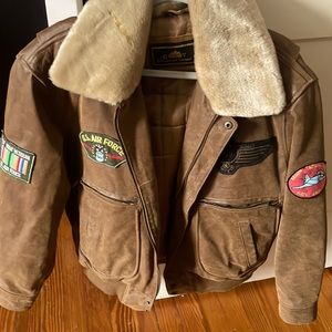 Giovanni Verucci genuine leather bomber jacket